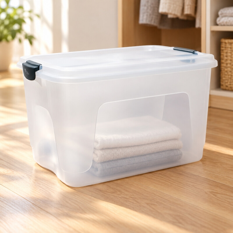 Set x3 Caja organizadora 30 lts Alta TRANSPARENTE