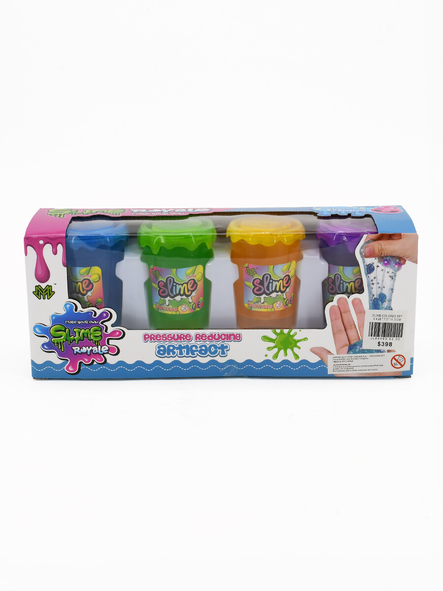 SLIME COLORES SET X 4 - MULTICOLOR 