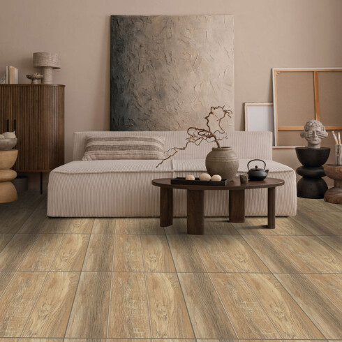 CERÁMICA PISO 56X56 DISEÑO TABLON MADERA MARRON GAMAS DE MARRON