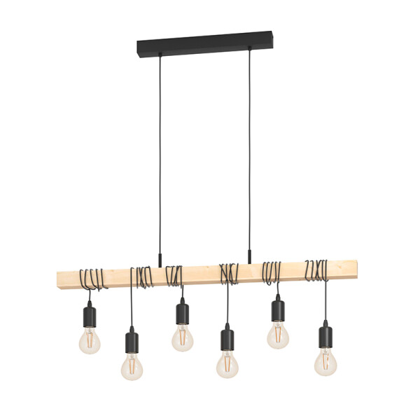 Lámpara colgante madera portal. negro TOWNSHEND EG6246