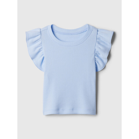SS BRANNANS RIB FLUTTER TOP BICOASTAL BLUE