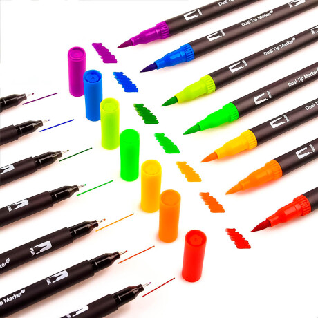 Set X72 Marcadores De Doble Punta Surtidos C/ Estuche Var004002