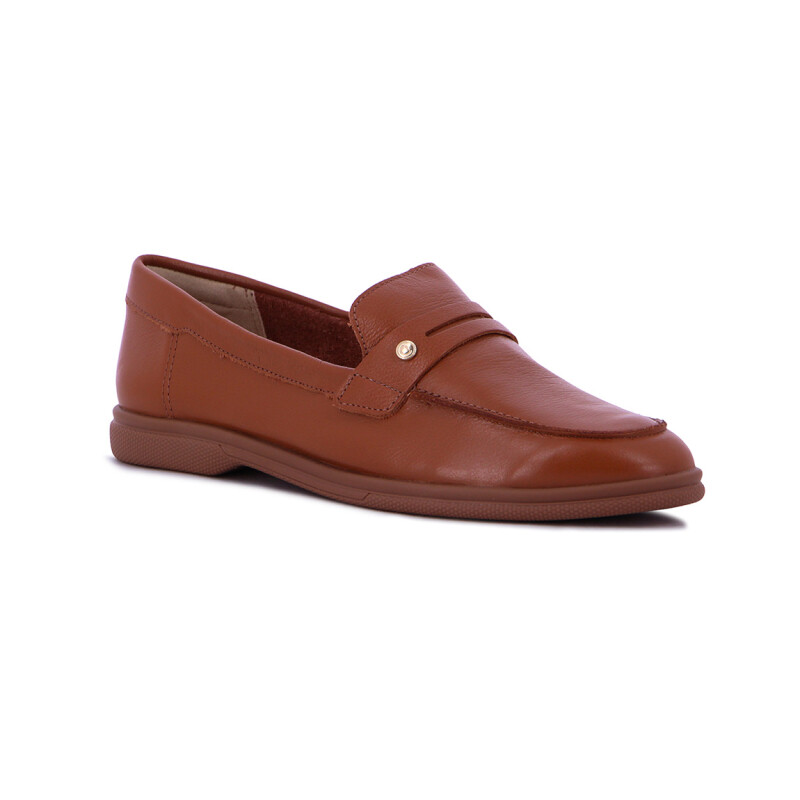 Comfortflex Mocasin Dama C/vincha Suela Baja - Caramelo Caramelo