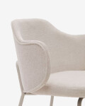 Silla Yunia beige con patas de acero con acabado pintado beige