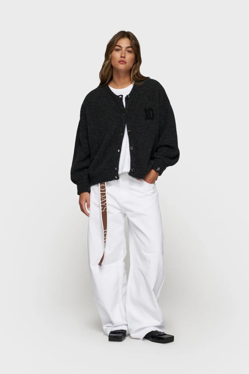 SOFT BASEBALL KNIT CARDIGAN Gris