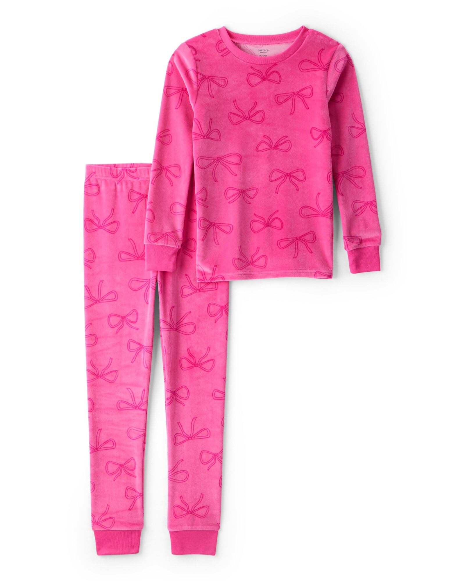 Pijama dos piezas de micropolar, remera y pantalón, rosado Sin color
