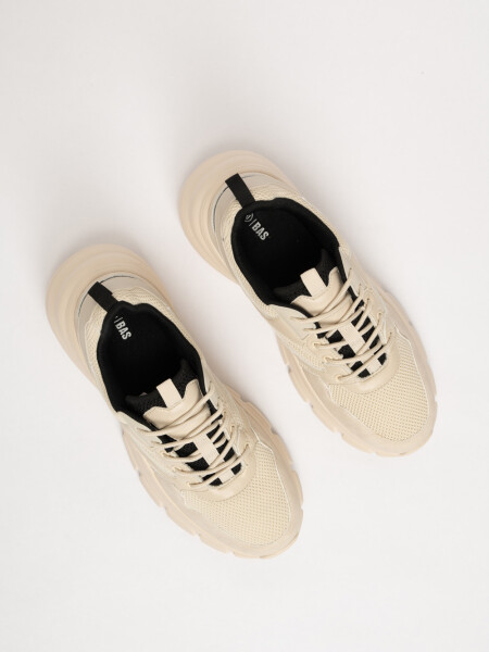 Zapatilla deportiva combinada Beige