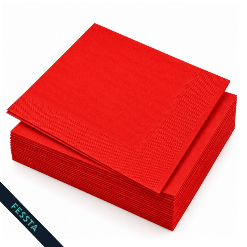 Servilleta Descartable Fessta Lisa x20 Und Rojo