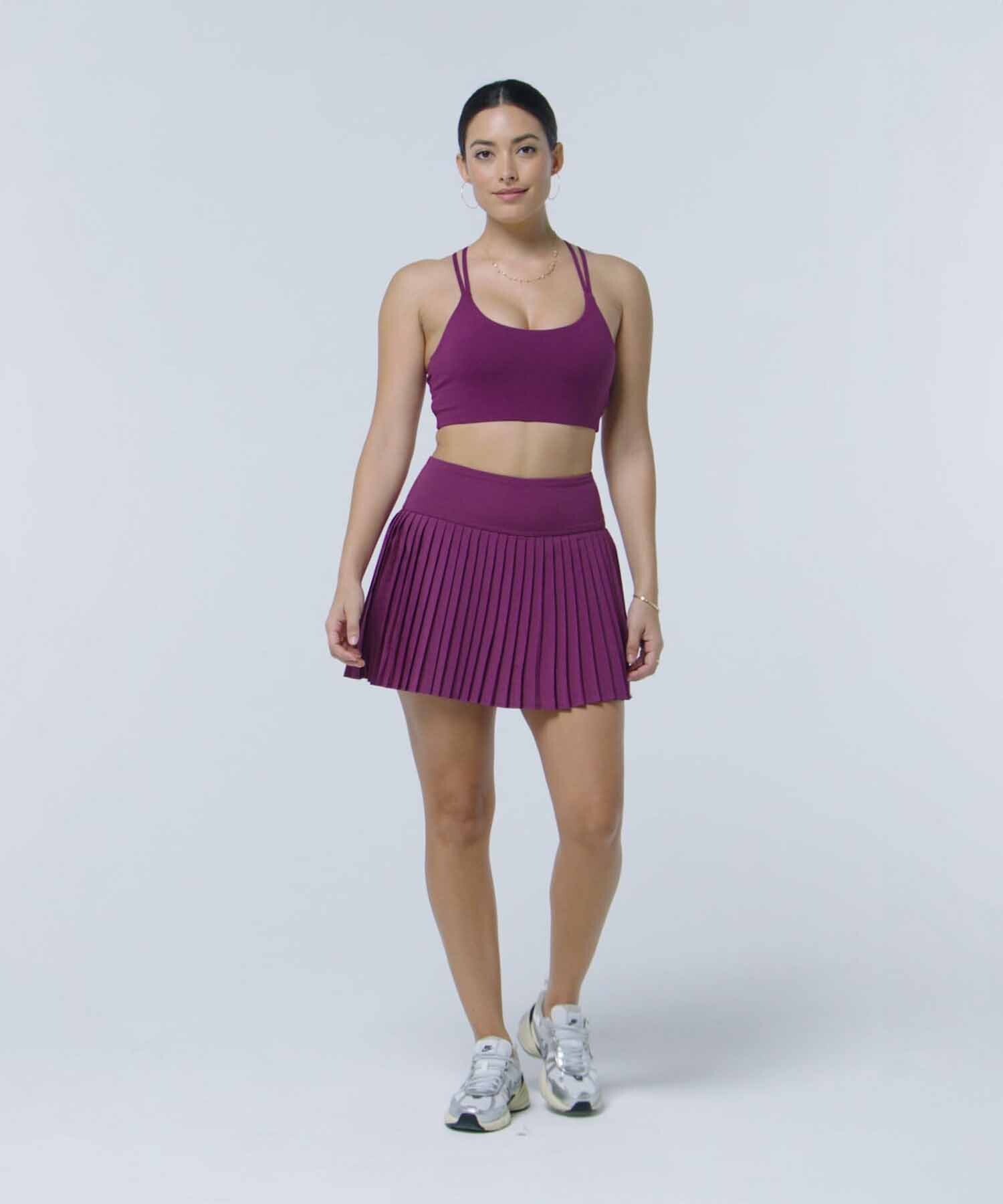 Falda Con Malla Hot Shot Pleated Skirt Classic Mini Mujer Deep Navy