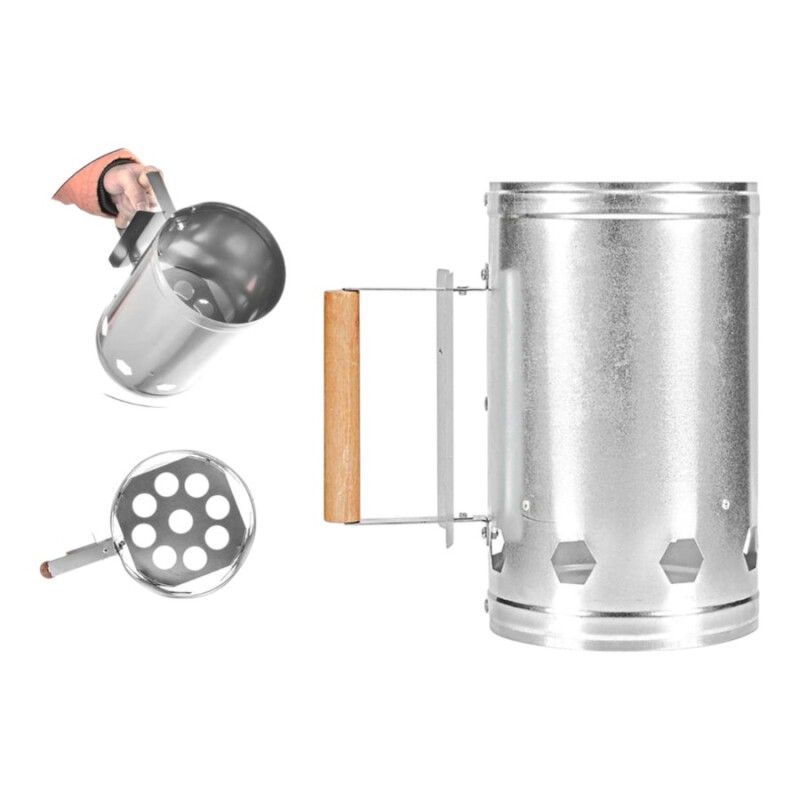 Balde Encendedor De Carbón Iniciador Gris