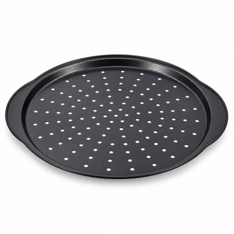 Asadera Pizza Perforada Antiadherente 33cm Asas laterales Grafito