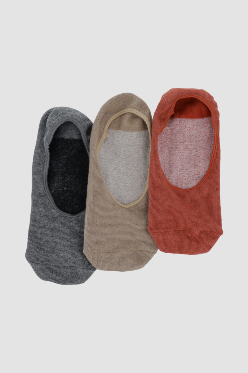 Pack x 3 medias invisible algodón en colores lisos - Variante 9 