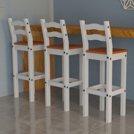 Banqueta Bar Madera Blanca UV Cera SM-GB Banqueta Bar Madera Blanca UV Cera SM-GB