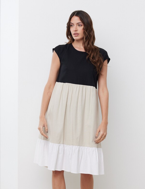 Vestido Lino MULTI/BEIGE