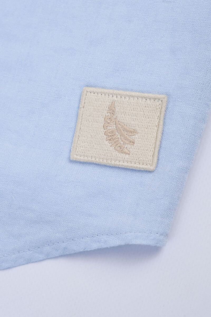 LONG SLEEVE LINEN SHIRT Celeste
