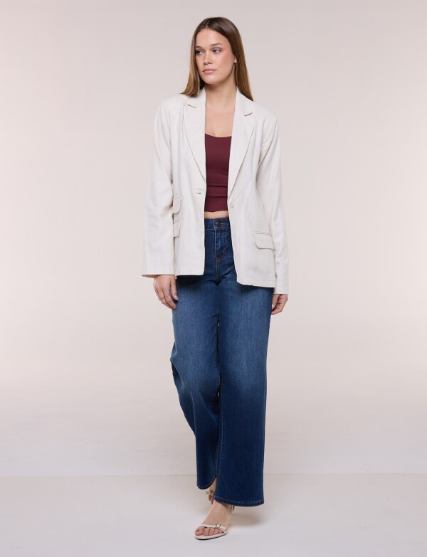 Blazer Sastrero De Lino BEIGE CLARO