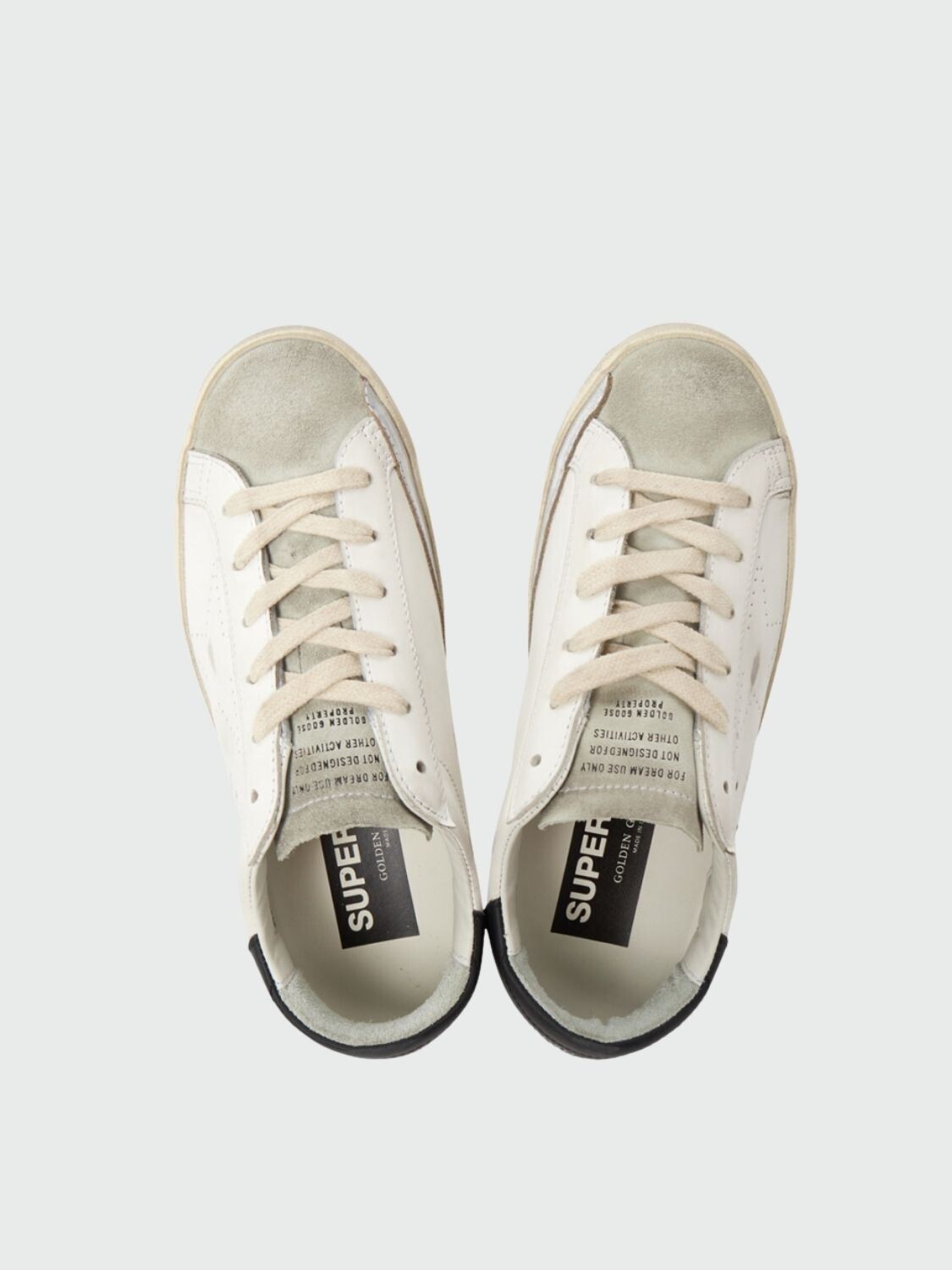Golden Goose-Championes de cuero acordonados, Super Star Blanco