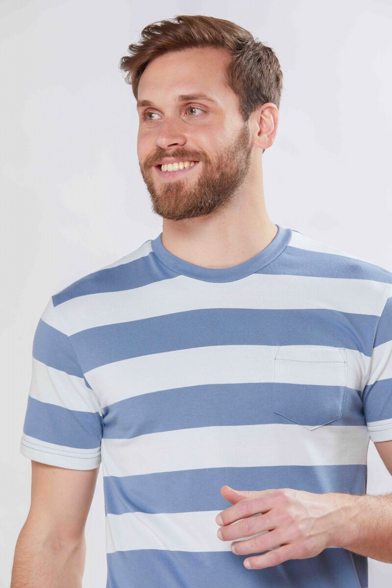 T-shirt rayada - Piedra 