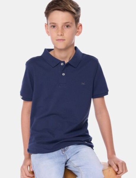 REMERA POLO PIQUE LISA Azul