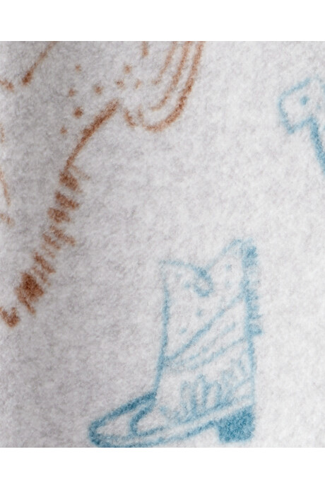 Pijama una pieza de micropolar, con pie, diseño vaquero Sin color