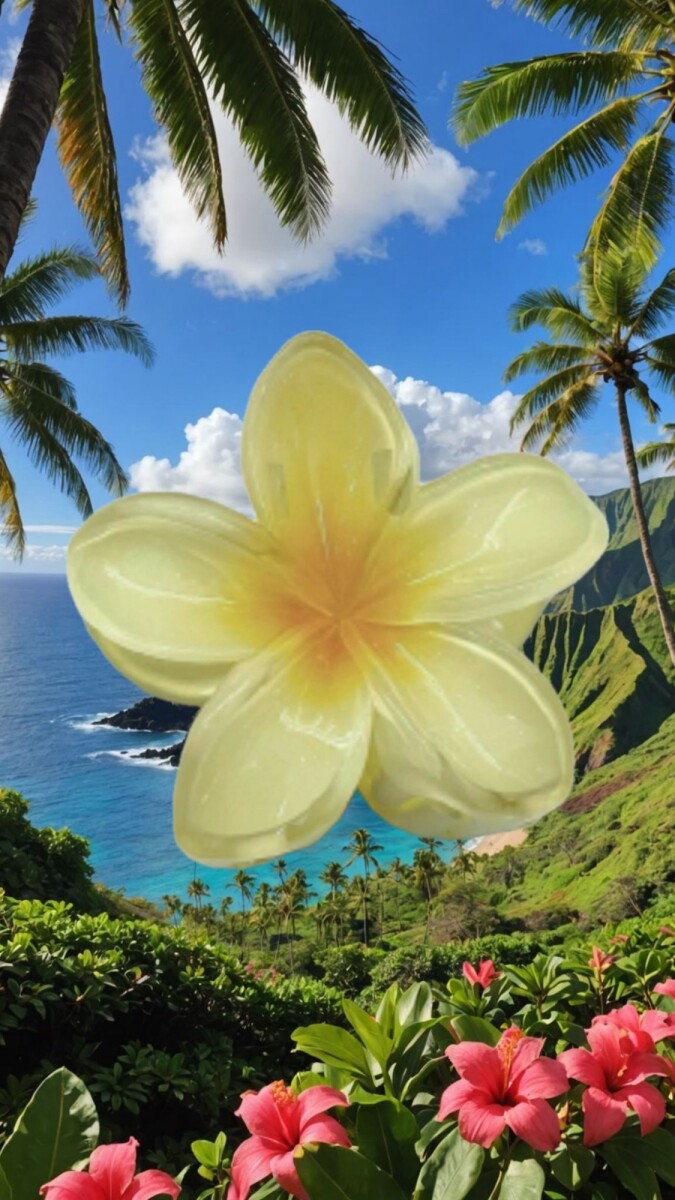 Broche de Pelo Hibisco / Amarillo 