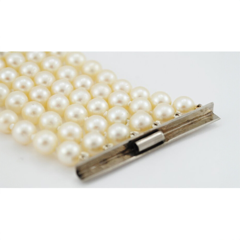 Pulsera Oro Blanco 18K Y Perlas De Cultivo Pulsera Oro Blanco 18K Y Perlas De Cultivo