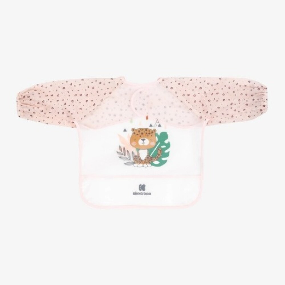 Babero con manga KIKKABOO rosa gatita