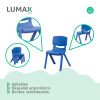 Pack Mesa Infantil Lumax Cuadrada + 4 Sillas Azul