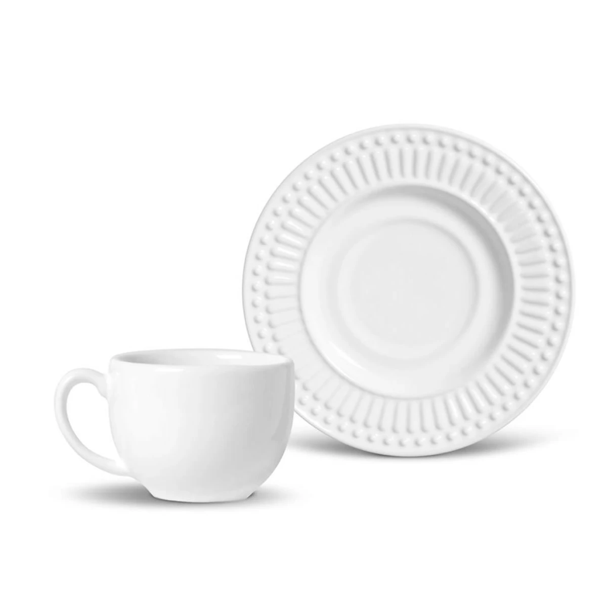 TAZA DE TE C/PLATO RAVENA ROMA BLANC PORTO 161ML 