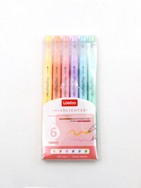 FIBRA / RESALTADOR 2 EN 1 LINEA PASTEL MULTICOLOR