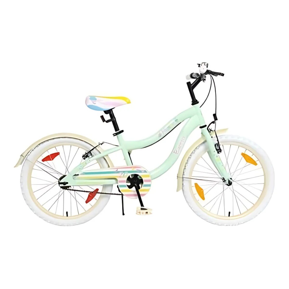 Bicicleta Infantil Baccio Mystic Rodado 20 De Paseo Con Ruedas Estabilizadoras - Verde/Crema 