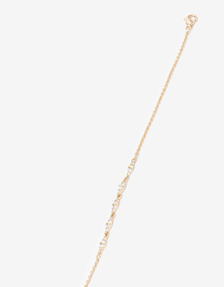 Pulseras Flexibles Strass Pulsera Flexible Cubic Zirconia New Delicates. - Dorado