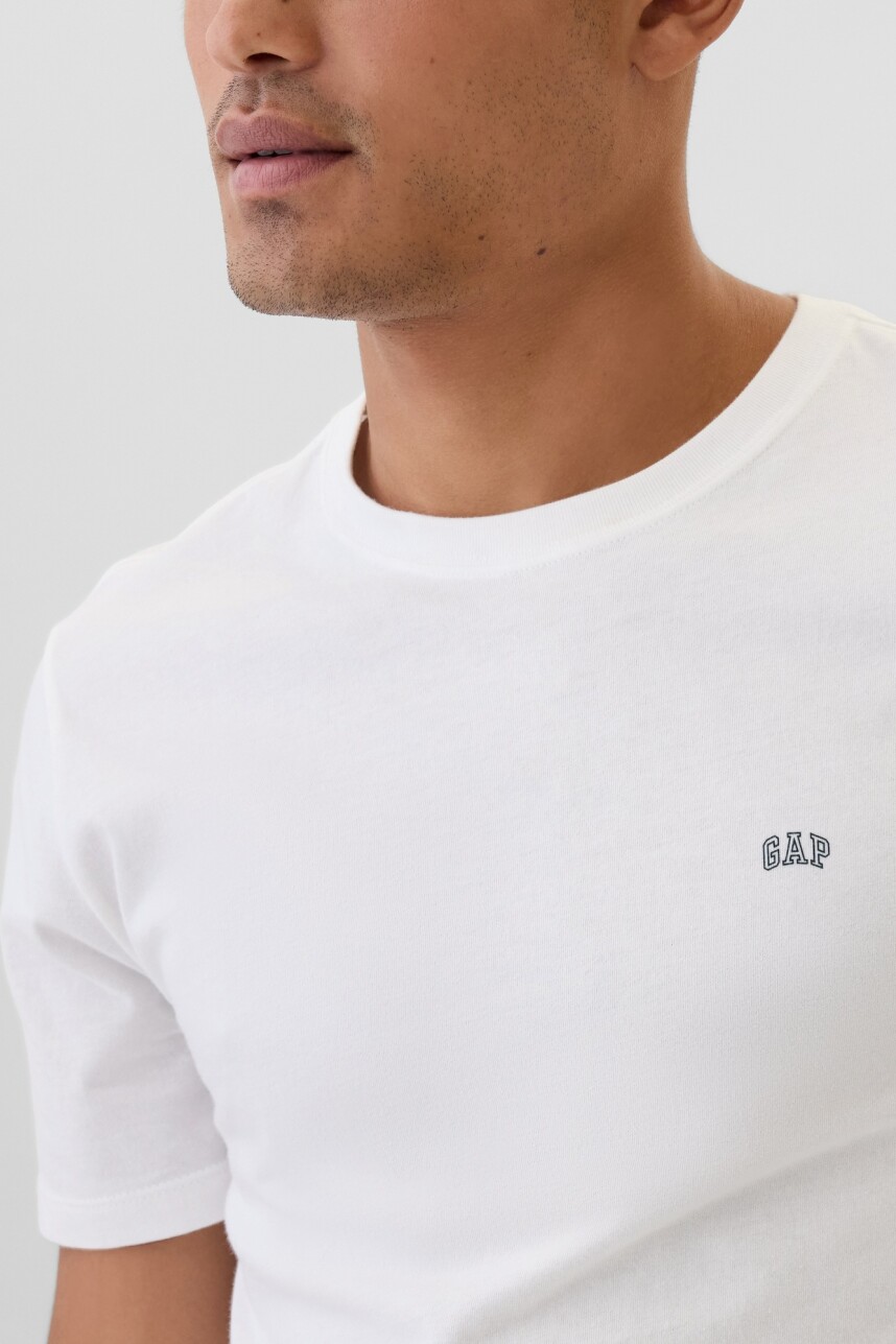 Remera Cuello Redondo Mini Logo Gap Hombre White V2 Global