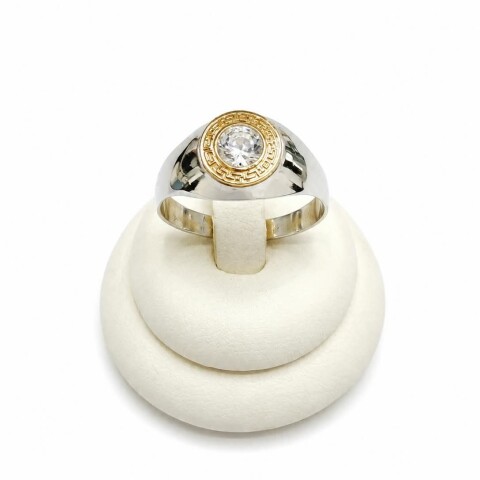 Anillo con zirconia central Anillo con zirconia central
