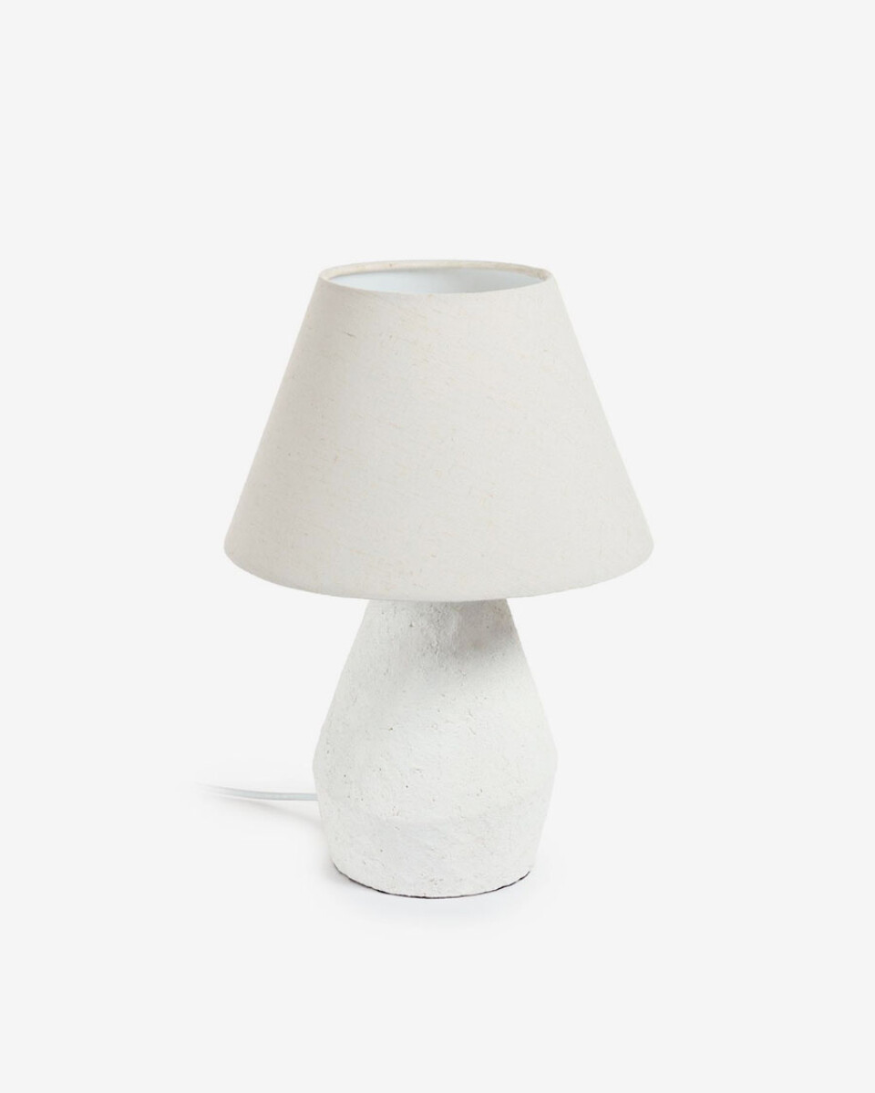 Lámpara de mesa Noara de magnesio con acabado blanco 