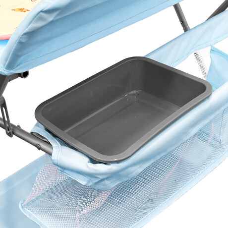 Cambiador Bebé Plegable Con Organizador y Ruedas Celeste