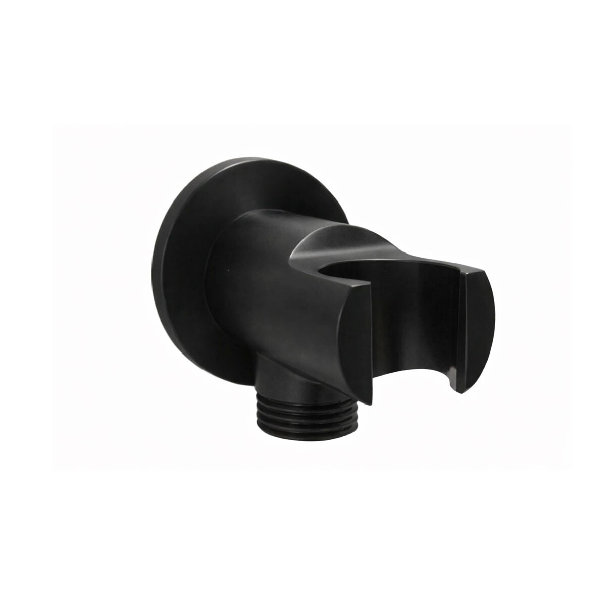 Codo Soporte Para Ducha De Baño Mate Color Negro 