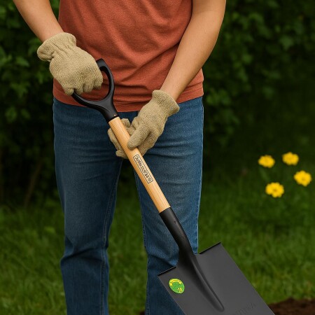PALA CON MANGO DE MADERA 71CM TRAMONTINA NEGRO