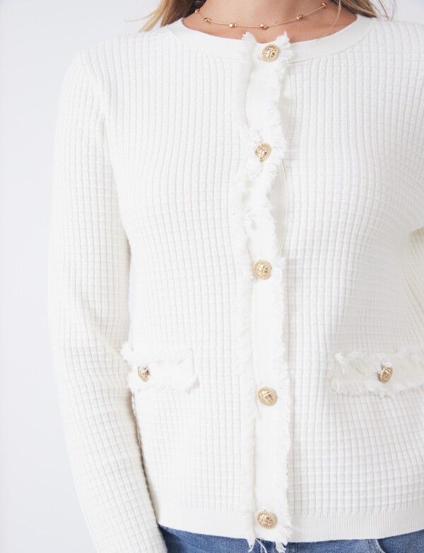 Cardigan Flecos CRUDO