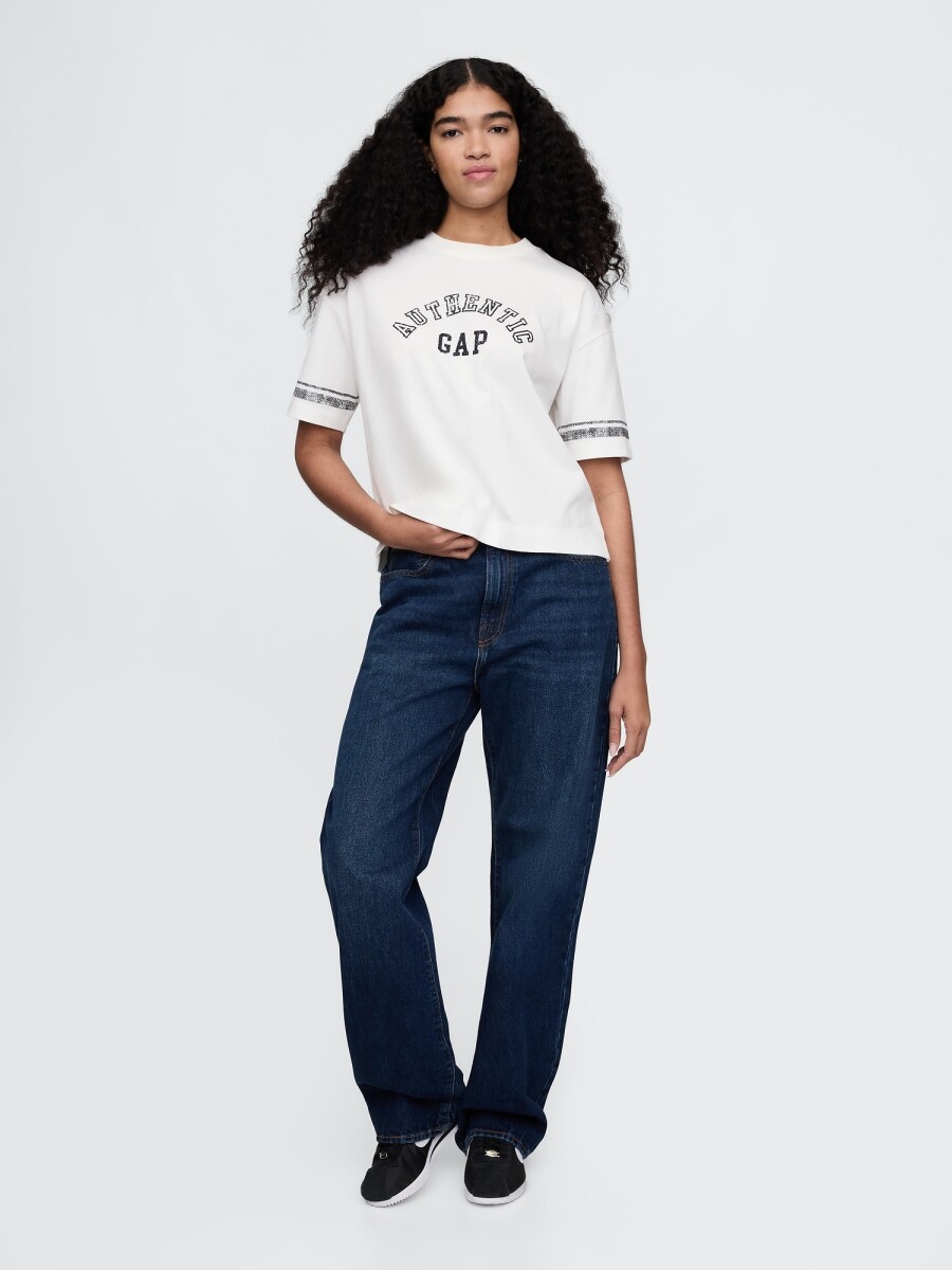 Remera Mini Logo Cropped Mujer - New Off White 