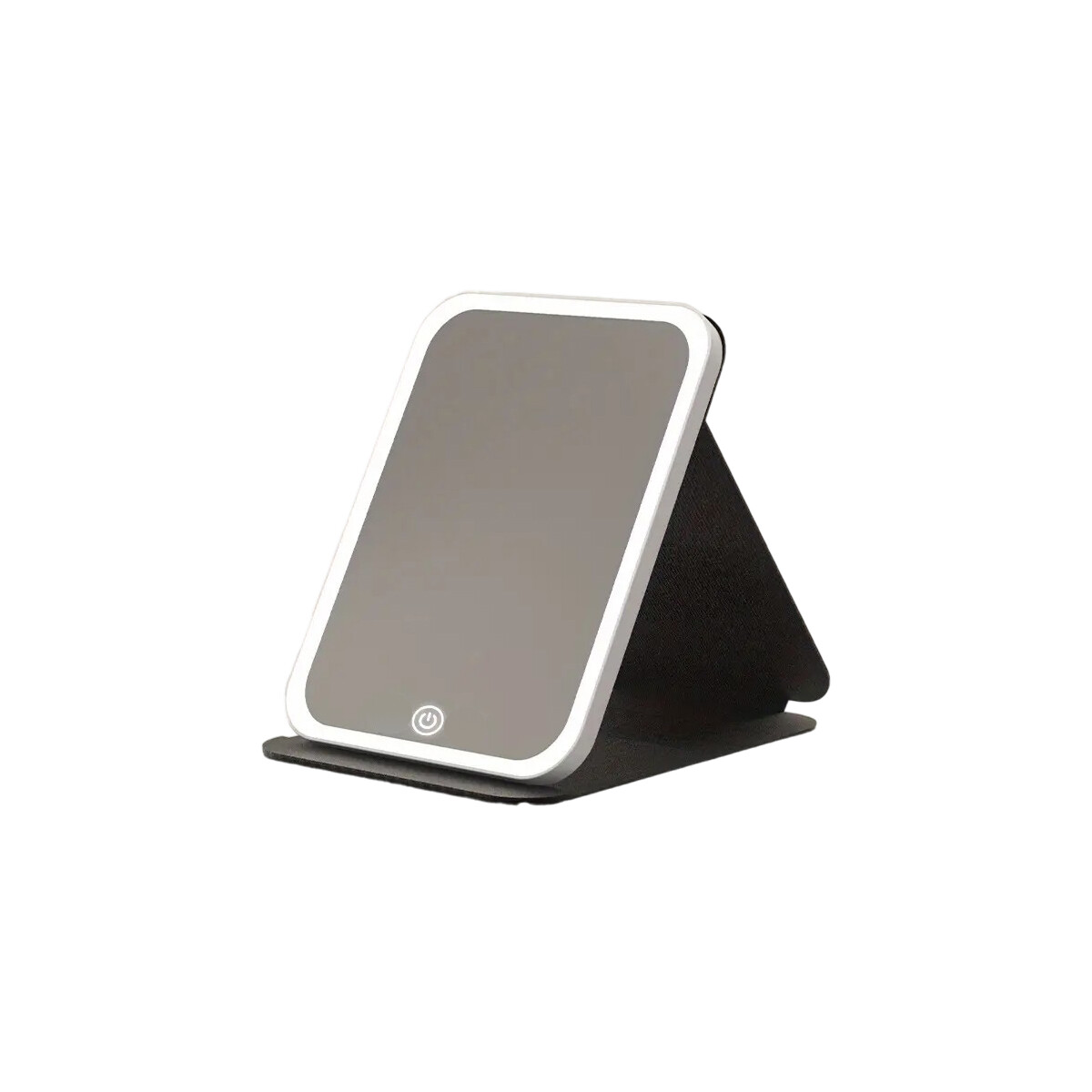 Espejo con luz led y estuche cuerina - Negro 