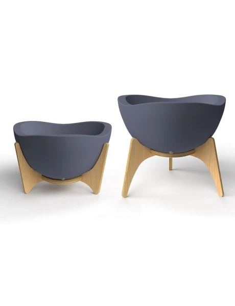 MACETA C/BASE MADERA 38X20CM TRYAS GRIS MACETA C/BASE MADERA 38X20CM TRYAS GRIS