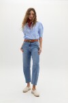 Camisa Cambria en Algodon Light Blue Vichy Checks