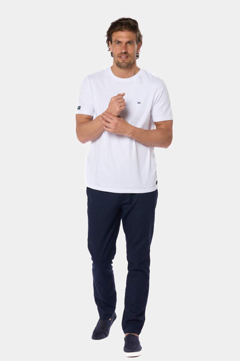 PANTALÓN DE LINO CON CINTURA ELASTIZADA - Marino 