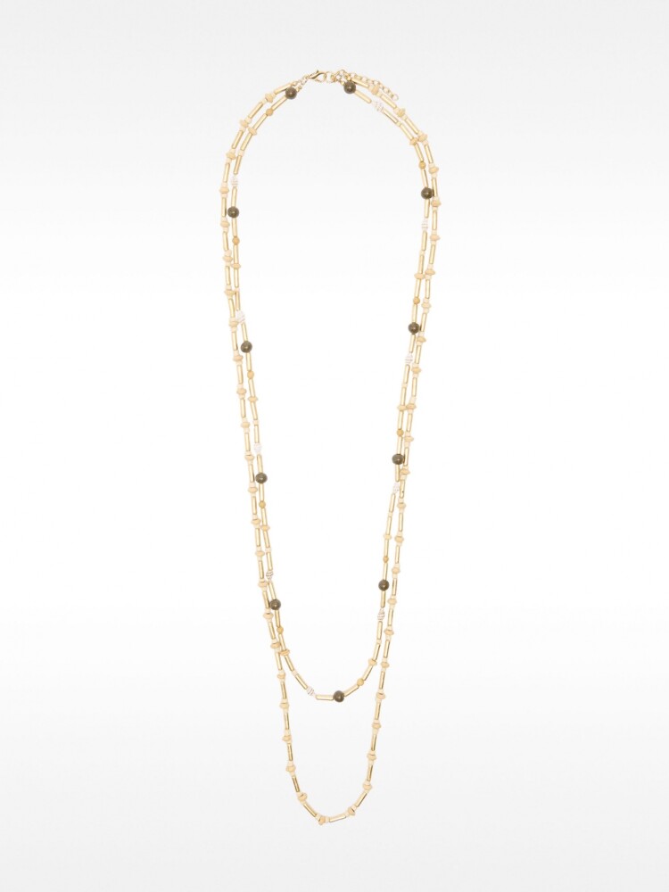 Collar De Conchas Con Abalorios De Vidrio blanco