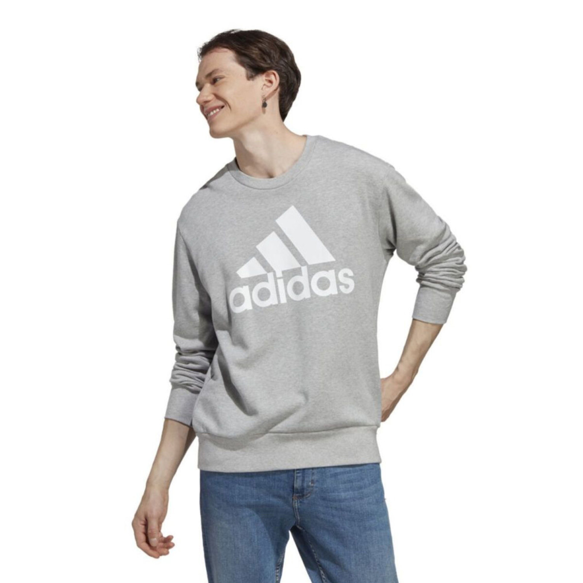 Buzo de Hombre Adidas Essentials French Terry Adidas - Gris - Blanco 