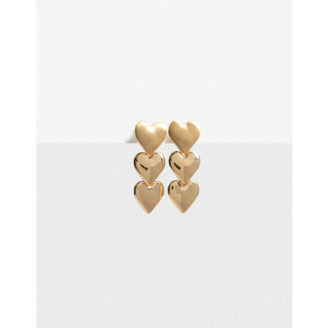 Aros Largos Metal Corazón Multicharm Dorado