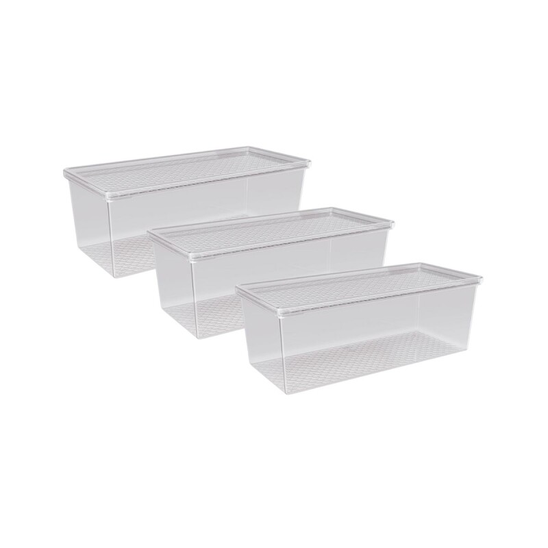 Set x3 Caja organizadora multiuso 4,5L TRANSPARENTE