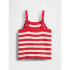 SL CROCHET STRIPE TANK TOMATO SAUCE