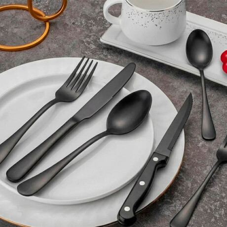 Set Cubiertos Completo El Chingón Ac Inox Negro 25pcs Set Cubiertos Completo El Chingón Ac Inox Negro 25pcs